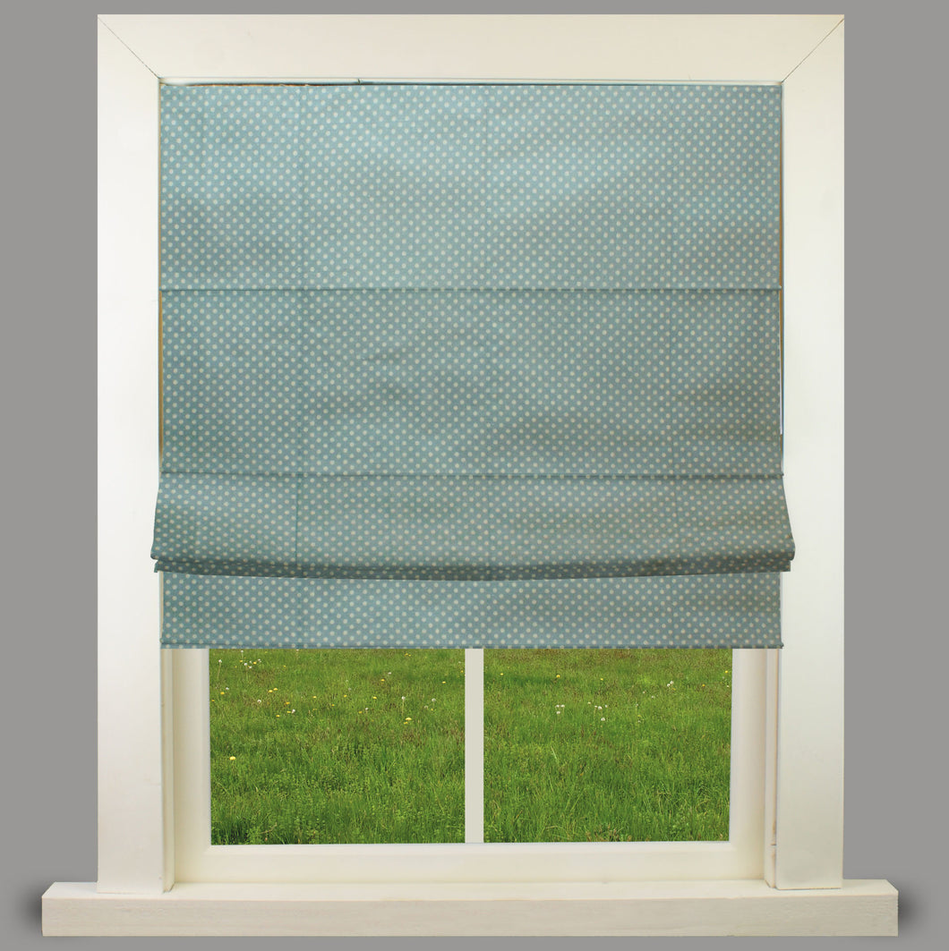 Maria polka Blue Lined Roman Blind