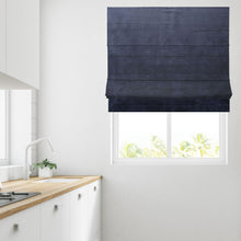 Load image into Gallery viewer, Navy Ribbed Lined Roman Blind
