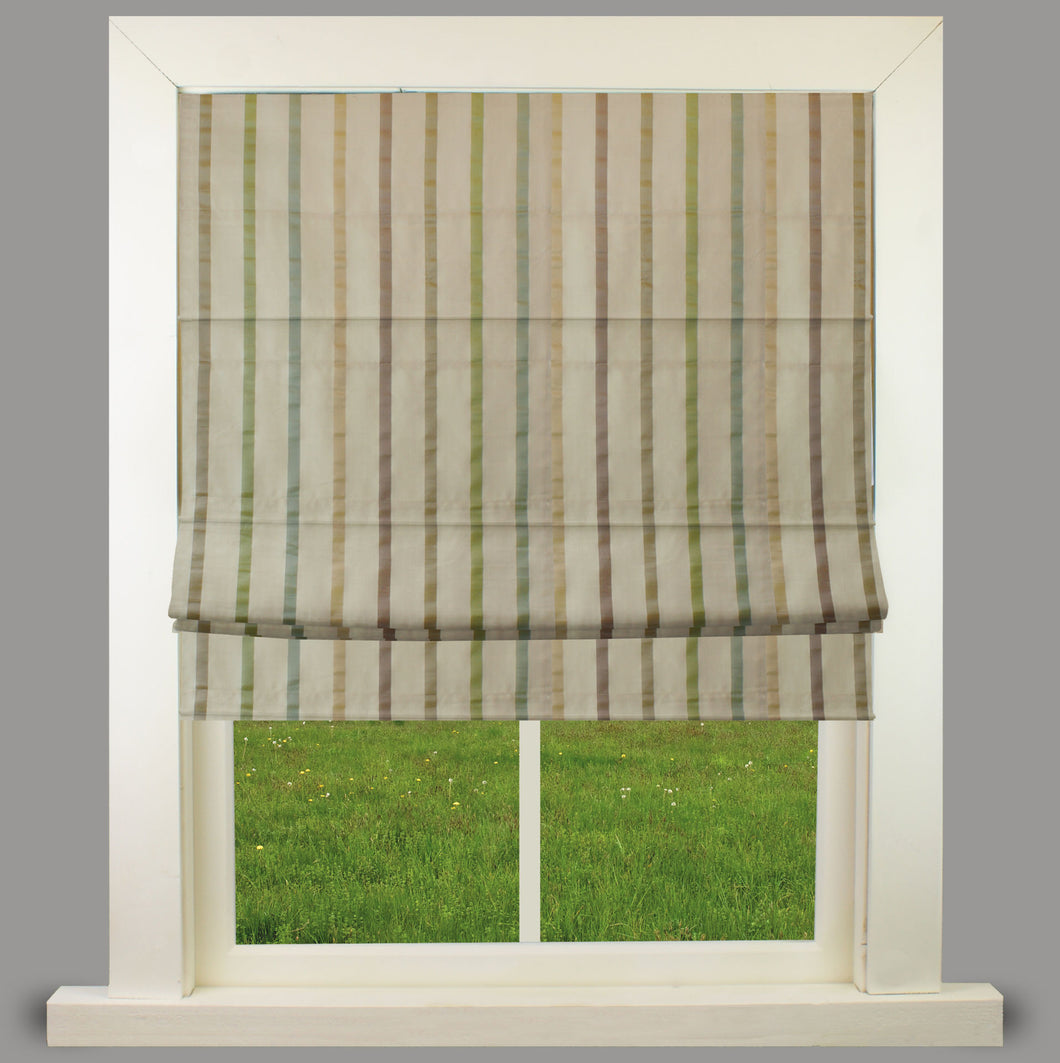 Pastel Stripe Lined Roman Blind
