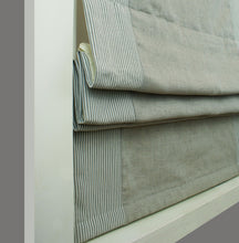 Load image into Gallery viewer, Pinstripe Grey Fully Lined Roman Blind
