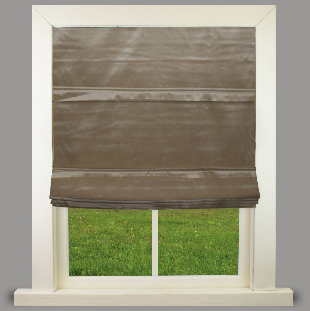 Pin-Tuck Mocha Lined Roman Blind