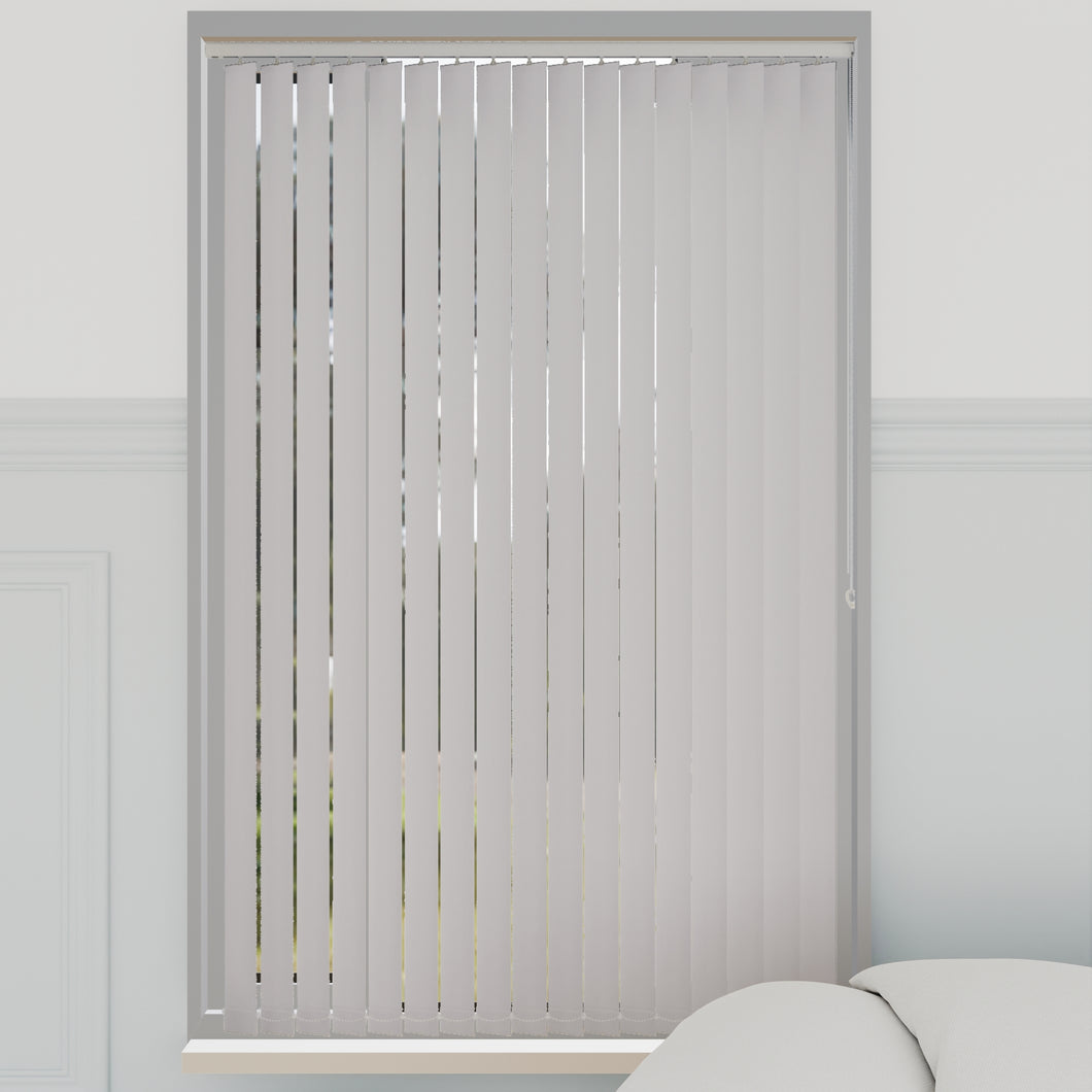 Bella Frost White Blackout Vertical Blinds