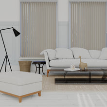 Load image into Gallery viewer, Bella Grey Whisper Blackout Vertical Blinds
