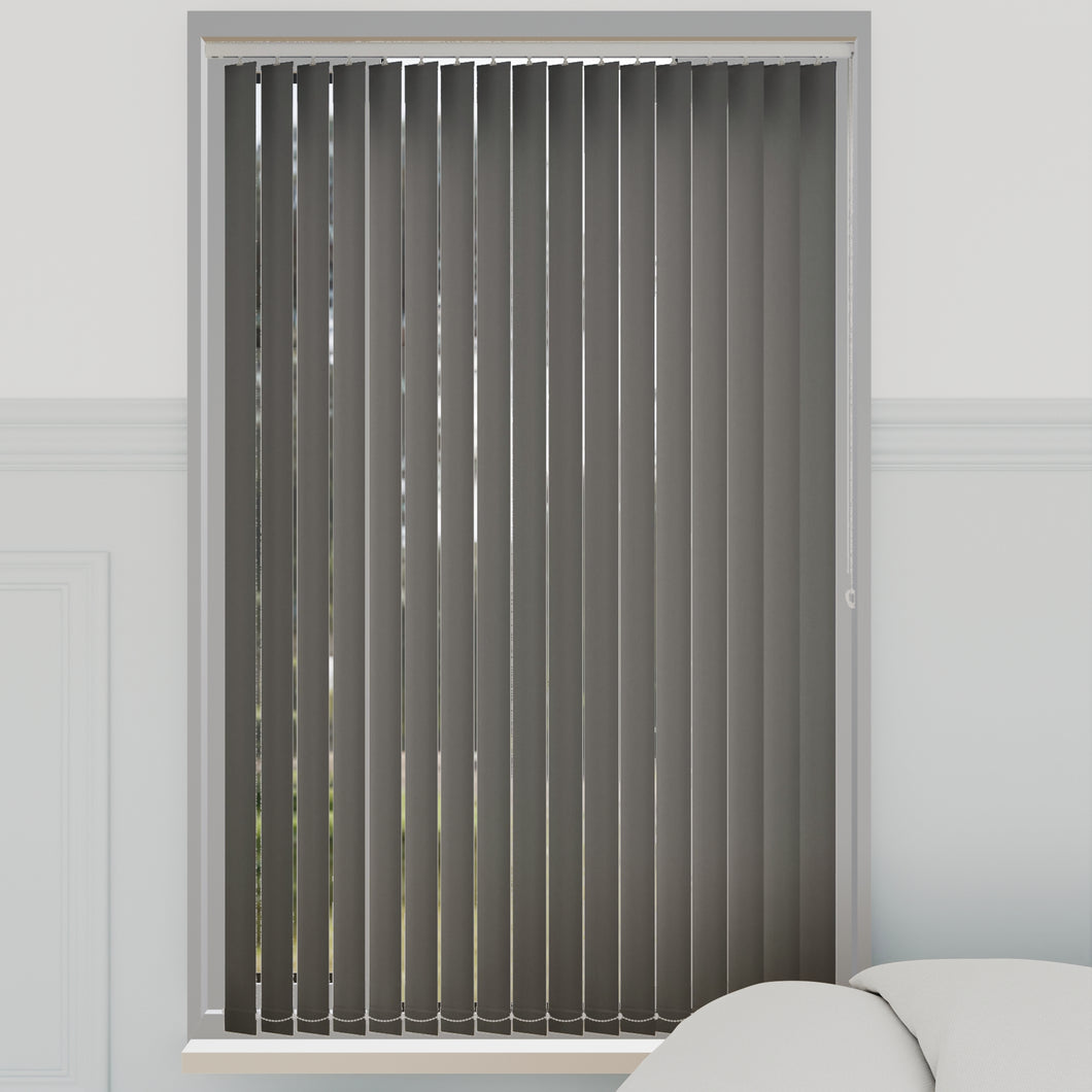 Bella Rock Charcoal Blackout Vertical Blinds