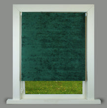 Load image into Gallery viewer, Green Crushed Faux Velvet Thermal Roller Blind
